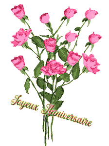 gif joyeux anniversaire bouquet de roses roses